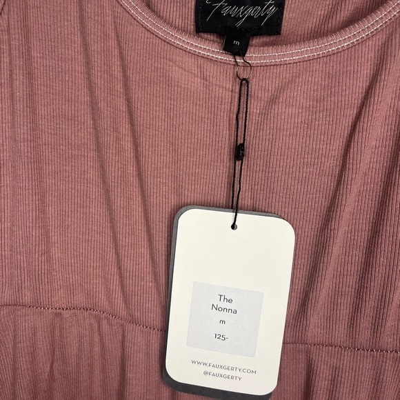 Fauxgerty Mauve Nonna Ribbed Midi Tank Dress - Picture 12 of 12
